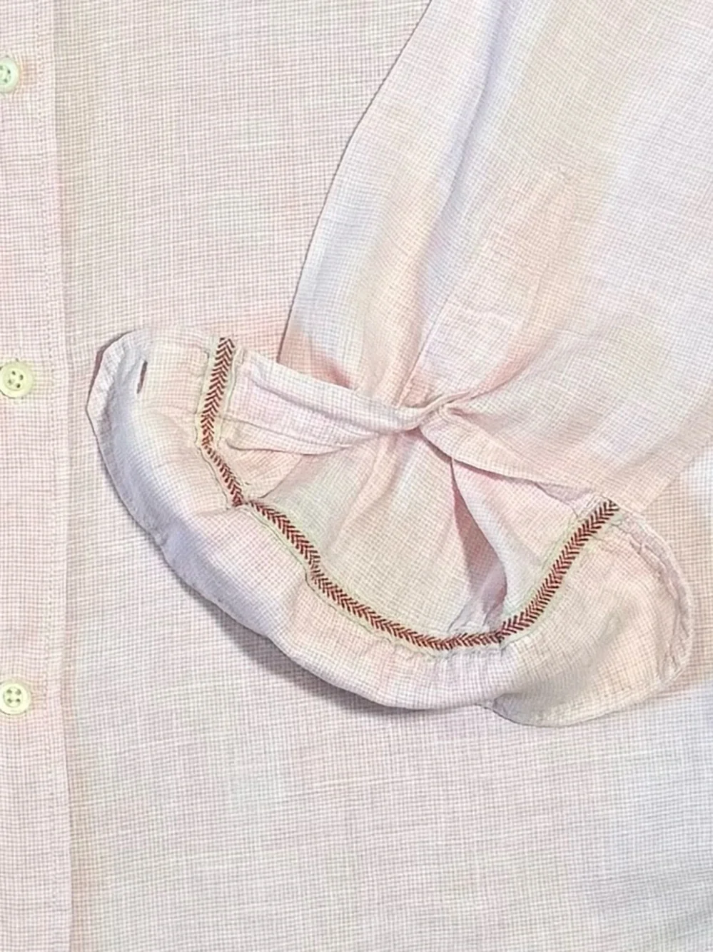 Banana Republic Camden Fit 100% Linen Men's Pink Button-Down Shirt Size Large